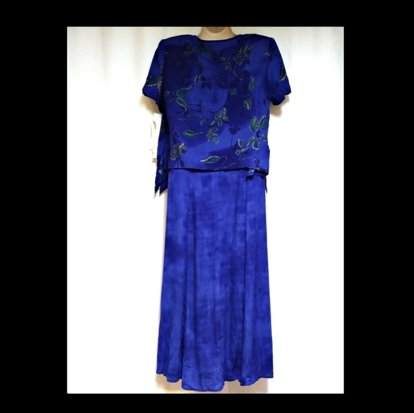 Karin Stevens 2 Piece Dress Set Blue Size 12 NWT's - Picture 4 of 5